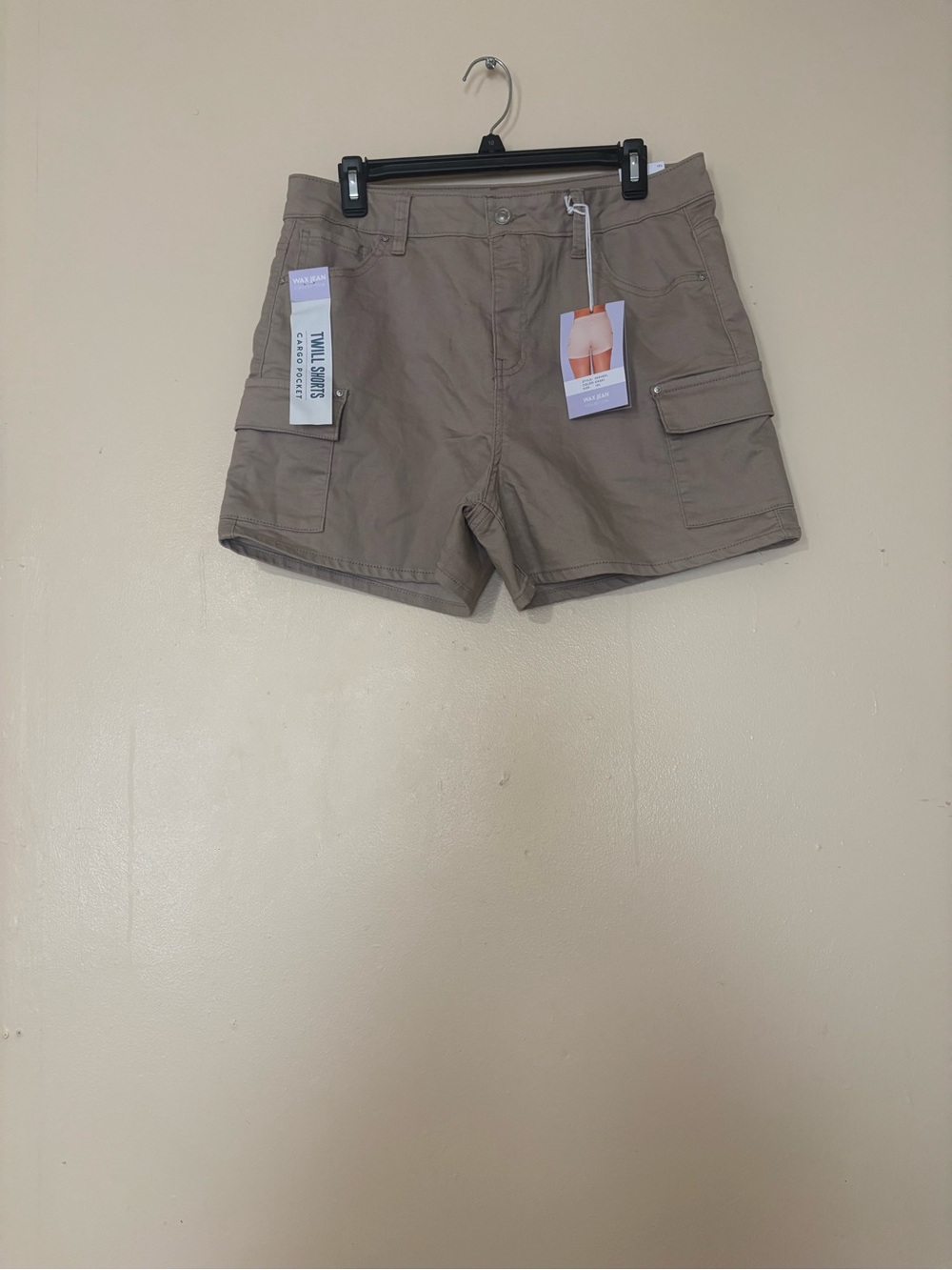 Max Jeans Taupe Cargo Utility Shorts